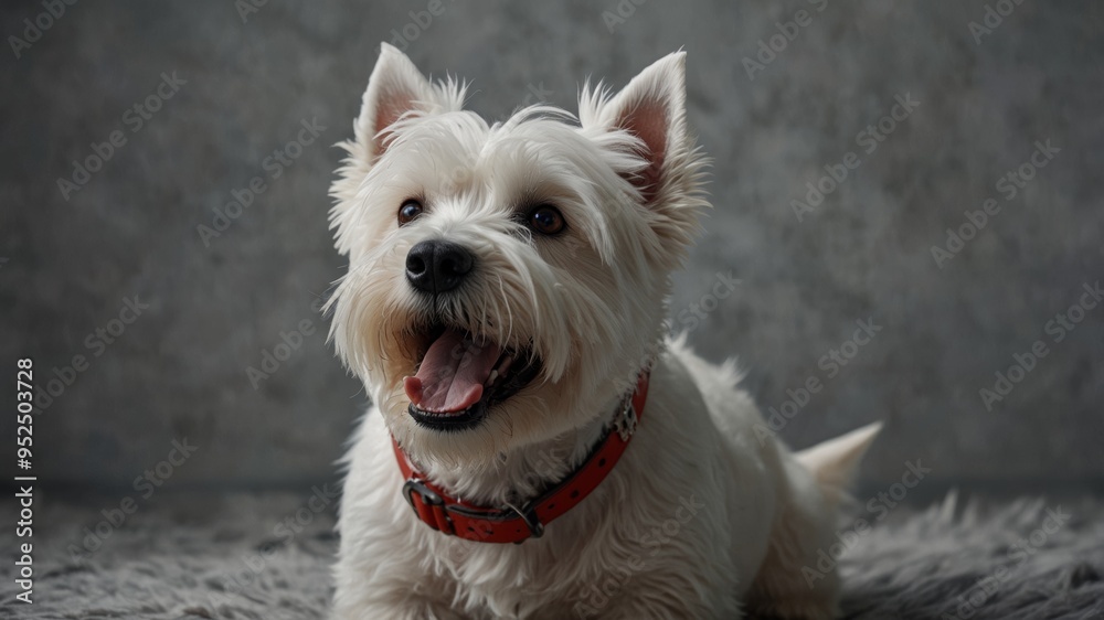 A White West Highland Terrier With Open Mouth A White West Highland Terrier With Open Mouth