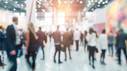 Blurred Crowd at a Trade Show or Convention
