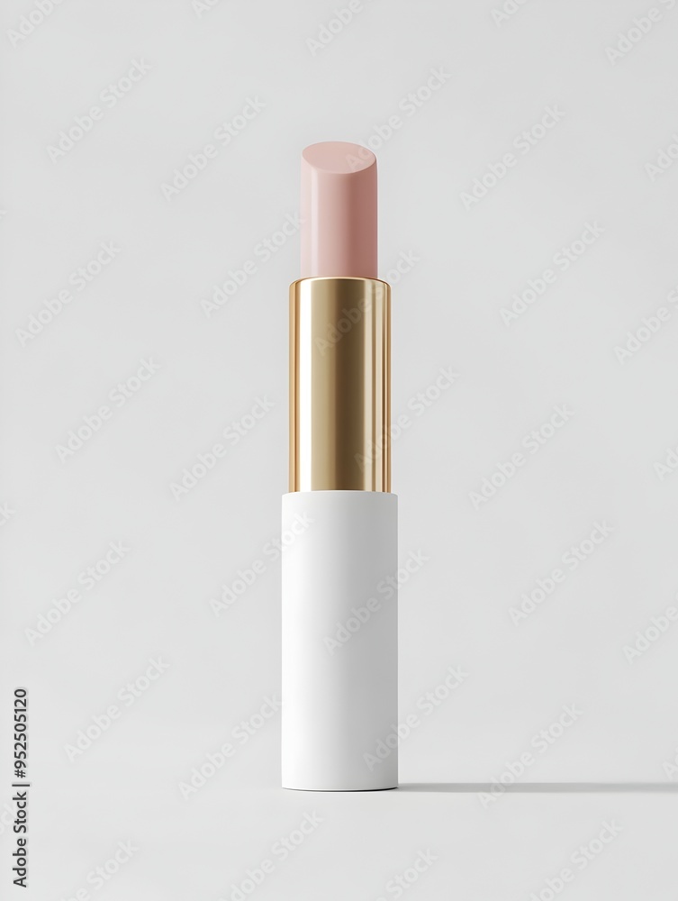 Sleek Metallic Lipstick Tube Isolated on a Pristine White Background Sleek Metallic Lipstick Tube Isolated on a Pristine White Background