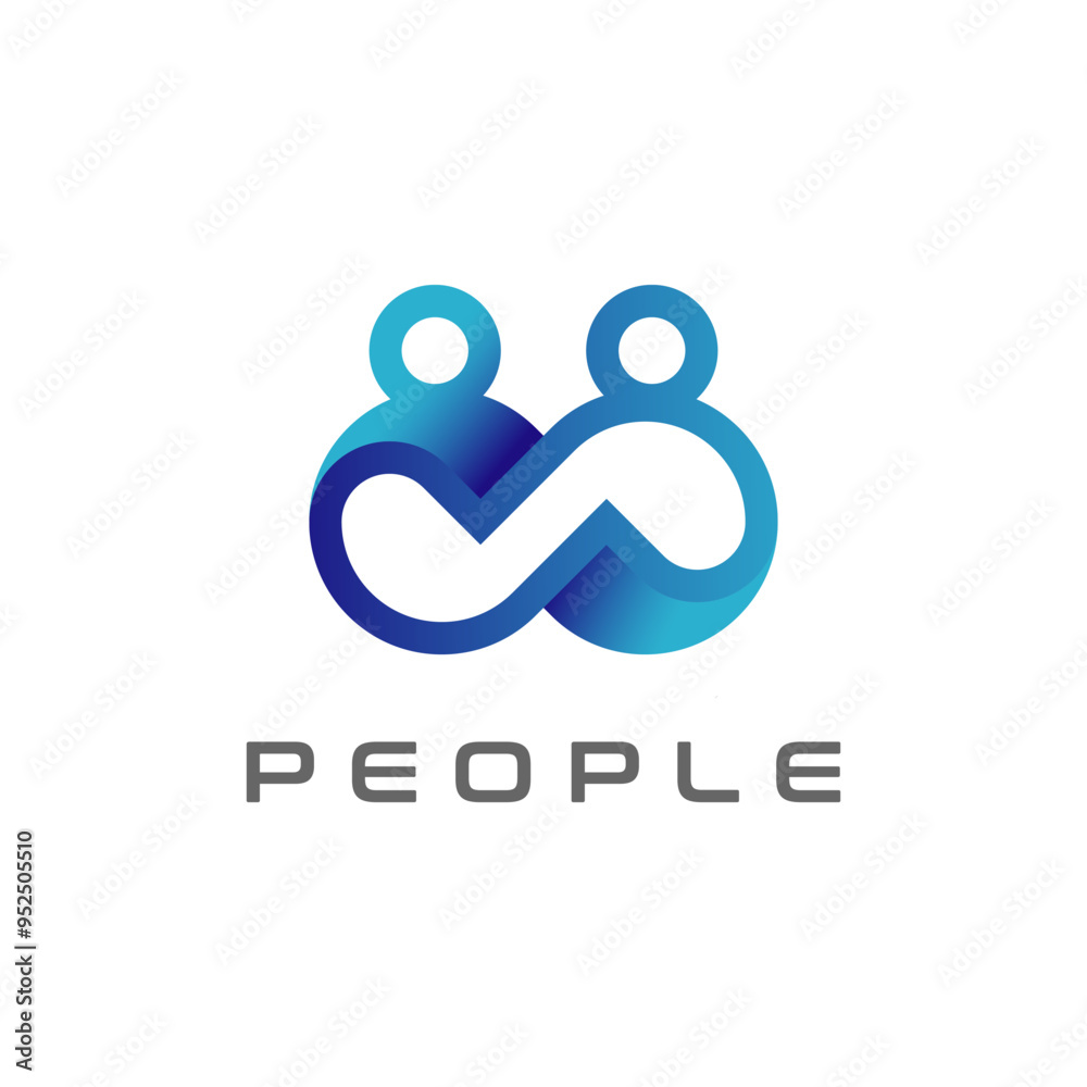 People logo design, human with infinity icon combination, people Logo template element, vector illustration People logo design, human with infinity icon combination, people Logo template element, vector illustration