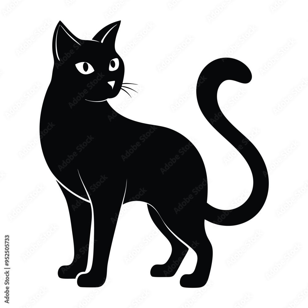 black cat silhouette style with white background black cat silhouette style with white background