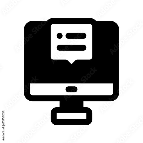 Computer Glyph Icon. Single icon, glyph vector icon