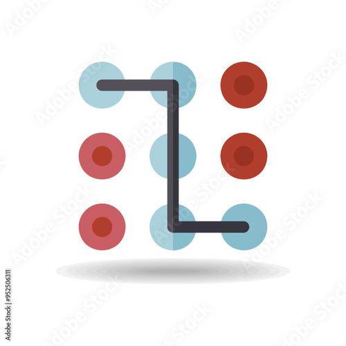 Lock pattern icon. Hand entering smartphone password
