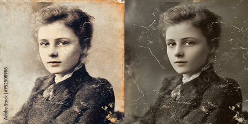 Aged photo of a young woman.