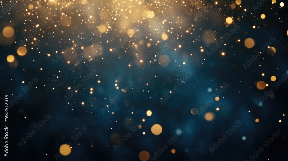 Fototapeta premium glitter vintage lights background. gold, silver, blue and black. de-focused, Christmas Background, generative ai