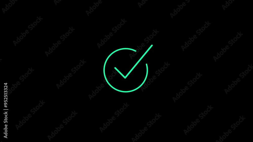 Simple check mark icon animation on the background ,check mark icon with circle Simple check mark icon animation on the background ,check mark icon with circle