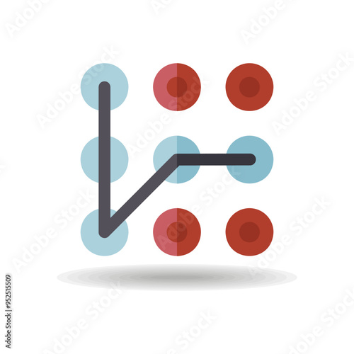 Lock pattern icon. Hand entering smartphone password