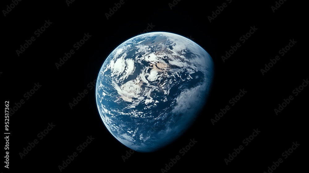 Mesmerizing Earth from Space - Detailed Clouds, Vivid Blue Oceans, Thin Atmosphere, Black Space Background Mesmerizing Earth from Space - Detailed Clouds, Vivid Blue Oceans, Thin Atmosphere, Black Space Background