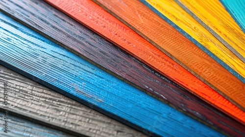 Closeup shot of wooden color swatches intended for construction materials' representation