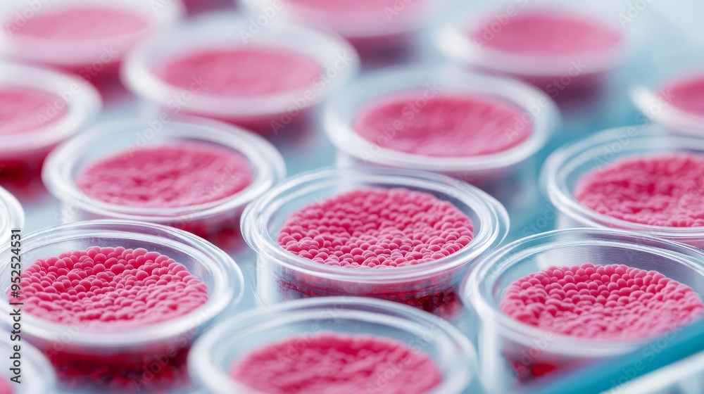 Close-up of epithelial cells cultured in a lab dish, tissue study, cell biology Close-up of epithelial cells cultured in a lab dish, tissue study, cell biology