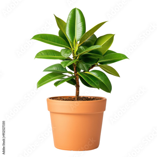 Ficus Lyrata Plant in Terracotta Pot Indoor Houseplant