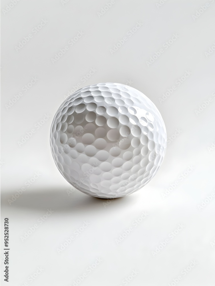 Closeup White Golf Ball on Pristine Background with Intricate Dimpled Surface Closeup White Golf Ball on Pristine Background with Intricate Dimpled Surface