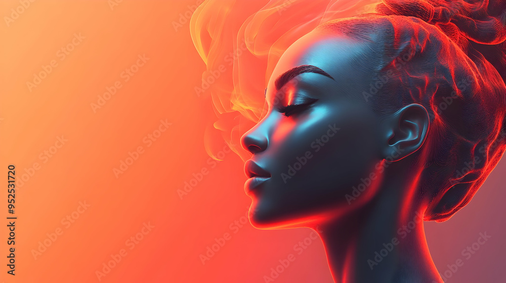 3D Glowing Abstract Plus Size Model with Beauty Text concept as A sleek glowing abstract digital art banner featuring a plus size model with the word Beauty elegantly integrated into the design. The s 3D Glowing Abstract Plus Size Model with Beauty Text concept as A sleek glowing abstract digital art banner featuring a plus size model with the word Beauty elegantly integrated into the design. The s
