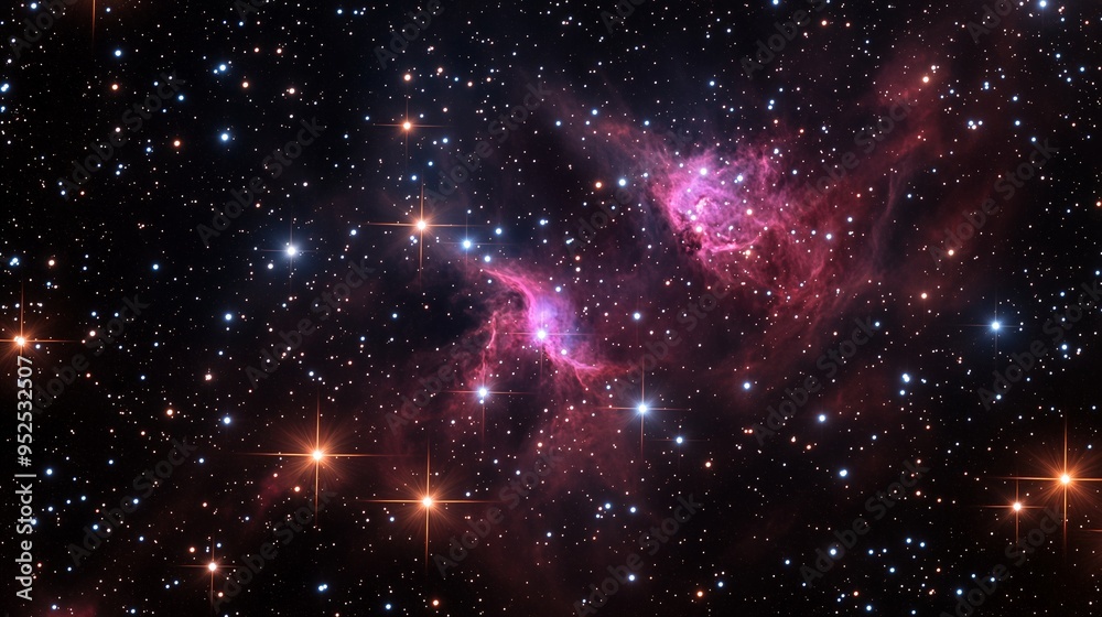 Naklejka premium Space nebula and deep space galaxy. Cosmic universe concept. Image for poster, backdrop, abstract wallpaper and banner with copy space.