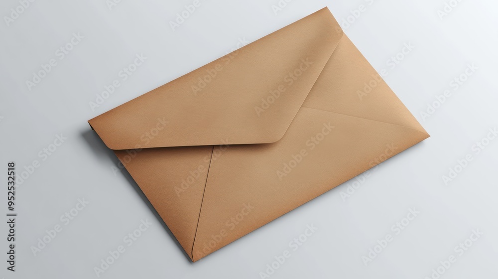 A Closed Brown Envelope on a White Background A Closed Brown Envelope on a White Background