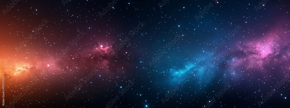 Naklejka premium Space nebula and deep space galaxy. Cosmic universe concept. Image for poster, backdrop, abstract wallpaper and banner with copy space.