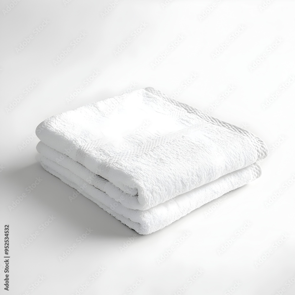 Elegant Folded Gym Towel on Pristine White Background Capturing Fine Art Still Life Aesthetic Elegant Folded Gym Towel on Pristine White Background Capturing Fine Art Still Life Aesthetic