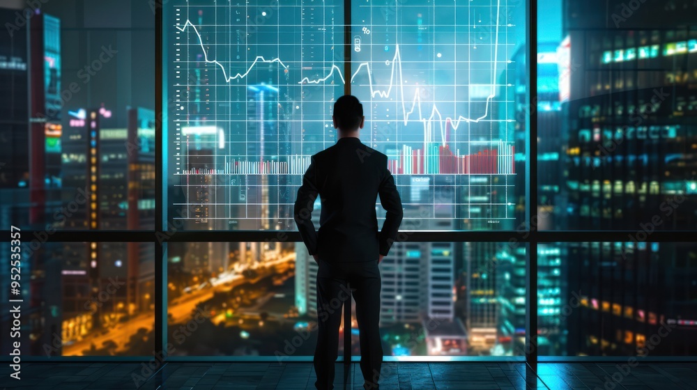 Businessman Looking at Cityscape Businessman Looking at Cityscape