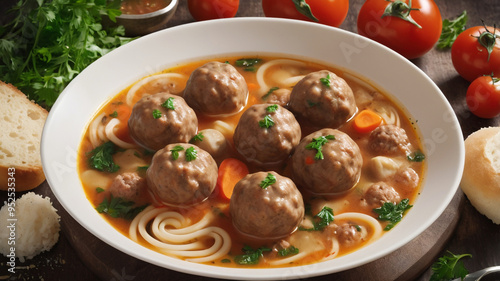 delicious meat ball soup