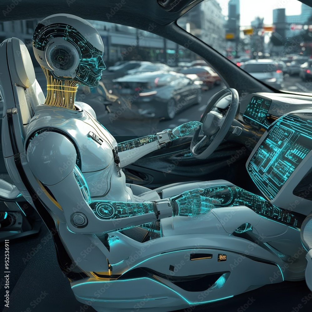 Fototapeta premium AI Designing Ethical Frameworks for Autonomous Vehicles