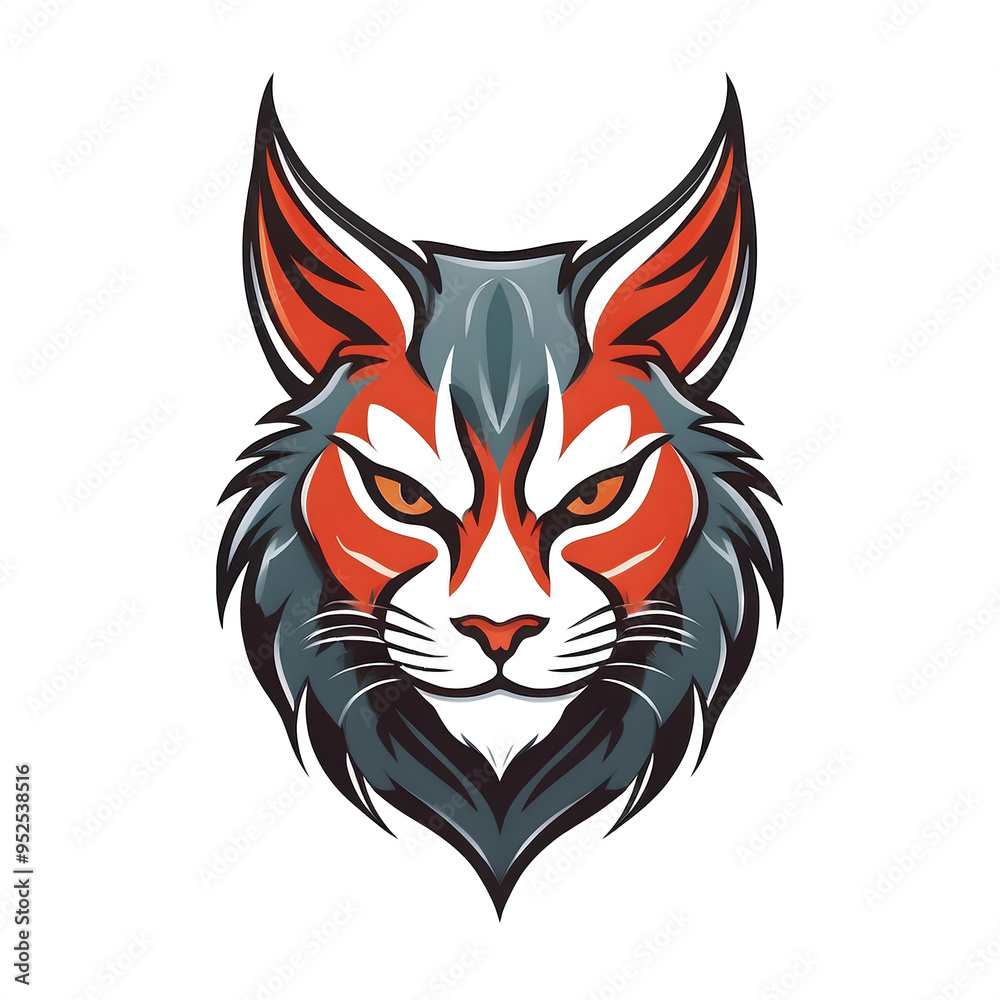 Fierce Bobcat Mascot Head Design Illustration Fierce Bobcat Mascot Head Design Illustration