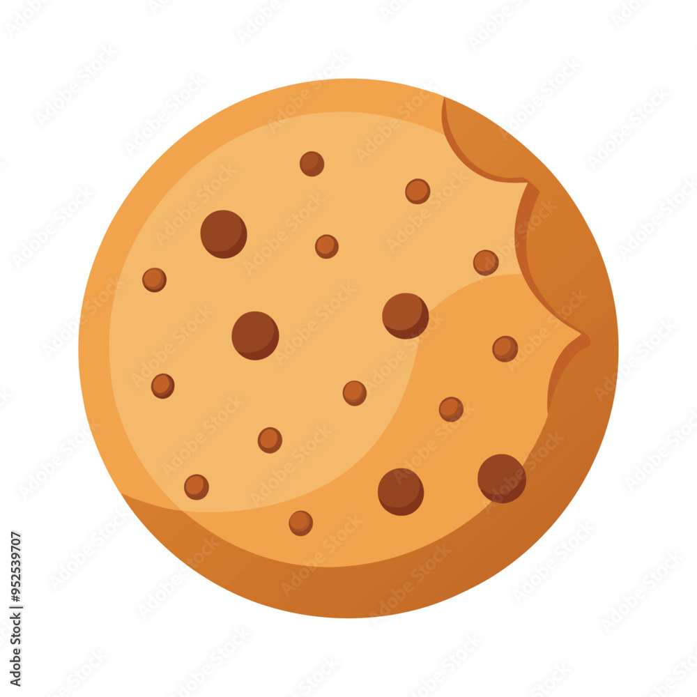 Delicious Cookie with chocolate chips Vector Illustration Delicious Cookie with chocolate chips Vector Illustration