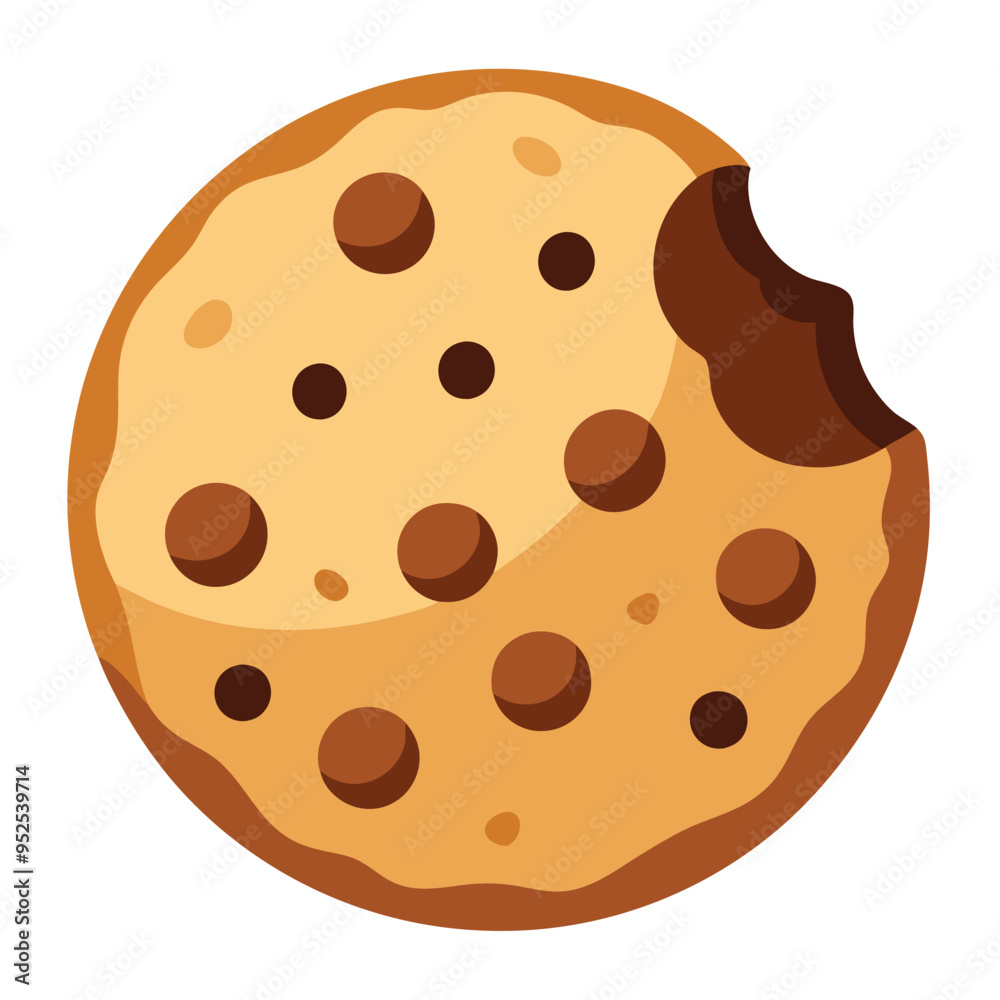 Delicious Cookie with chocolate chips Vector Illustration Delicious Cookie with chocolate chips Vector Illustration