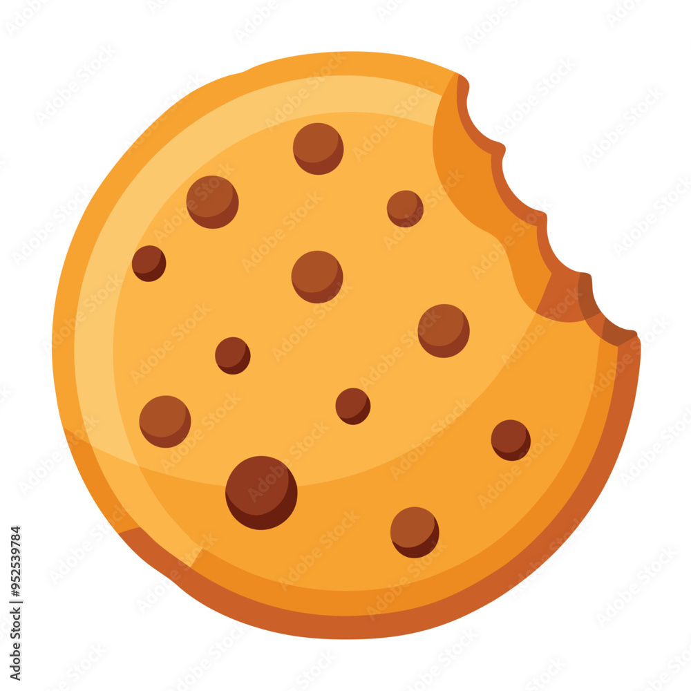 Delicious Cookie with chocolate chips Vector Illustration Delicious Cookie with chocolate chips Vector Illustration