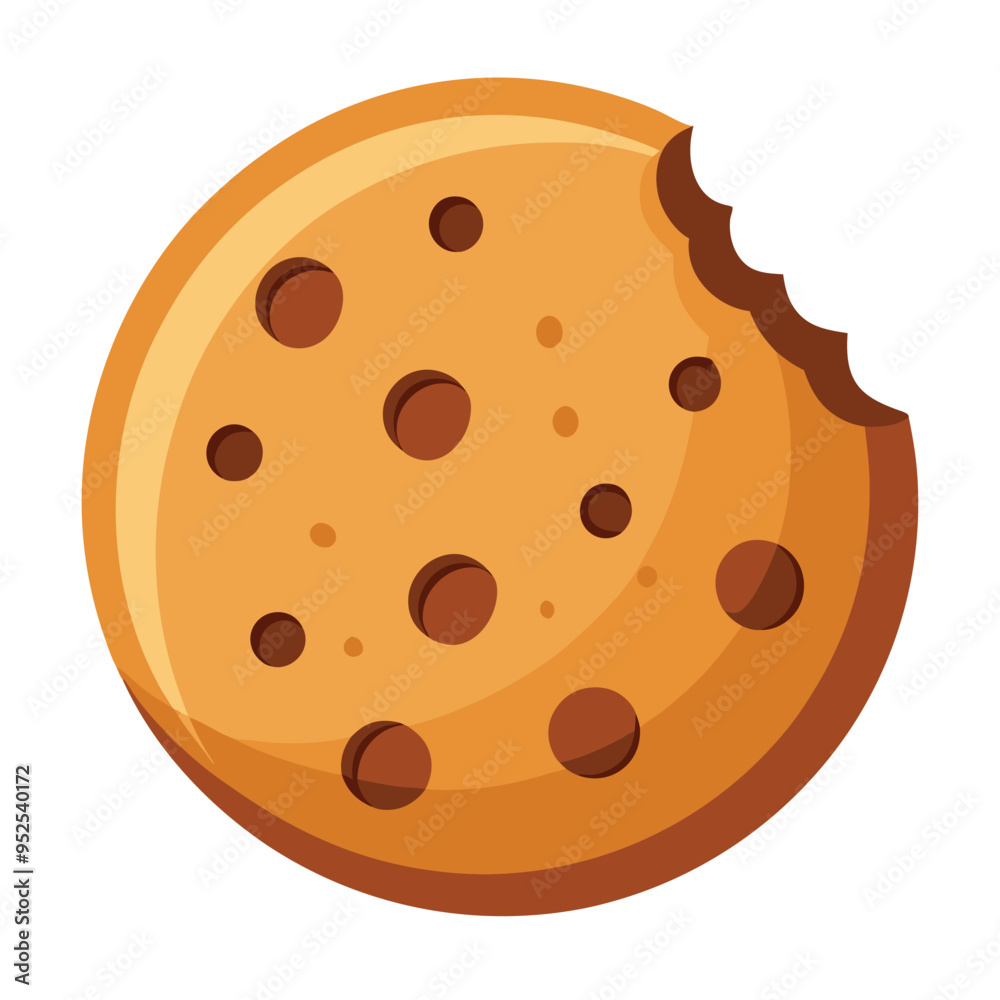 Delicious Cookie with chocolate chips Vector Illustration Delicious Cookie with chocolate chips Vector Illustration