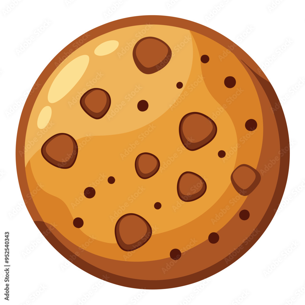 Delicious Cookie with chocolate chips Vector Illustration Delicious Cookie with chocolate chips Vector Illustration