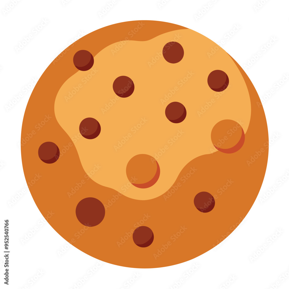 Delicious Cookie with chocolate chips Vector Illustration Delicious Cookie with chocolate chips Vector Illustration