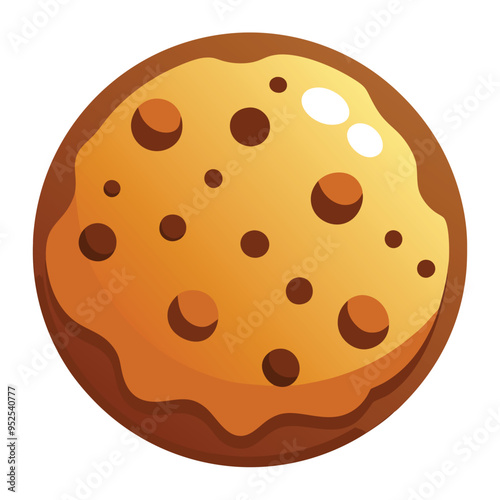 Delicious Cookie with chocolate chips Vector Illustration