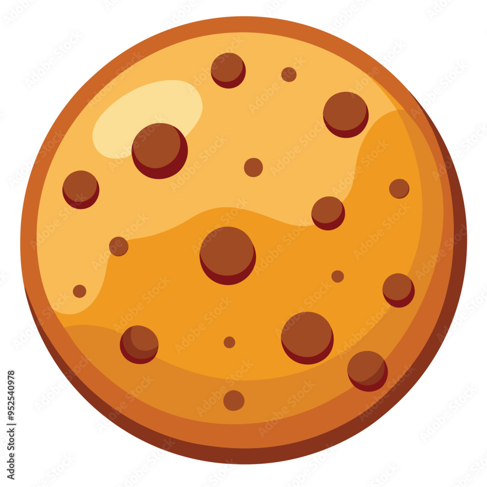 Delicious Cookie with chocolate chips Vector Illustration Delicious Cookie with chocolate chips Vector Illustration