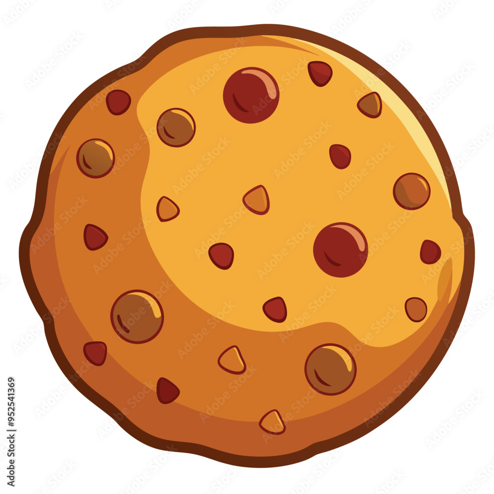 Delicious Cookie with chocolate chips Vector Illustration Delicious Cookie with chocolate chips Vector Illustration