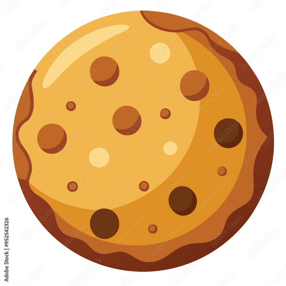 Delicious Cookie with chocolate chips Vector Illustration Delicious Cookie with chocolate chips Vector Illustration