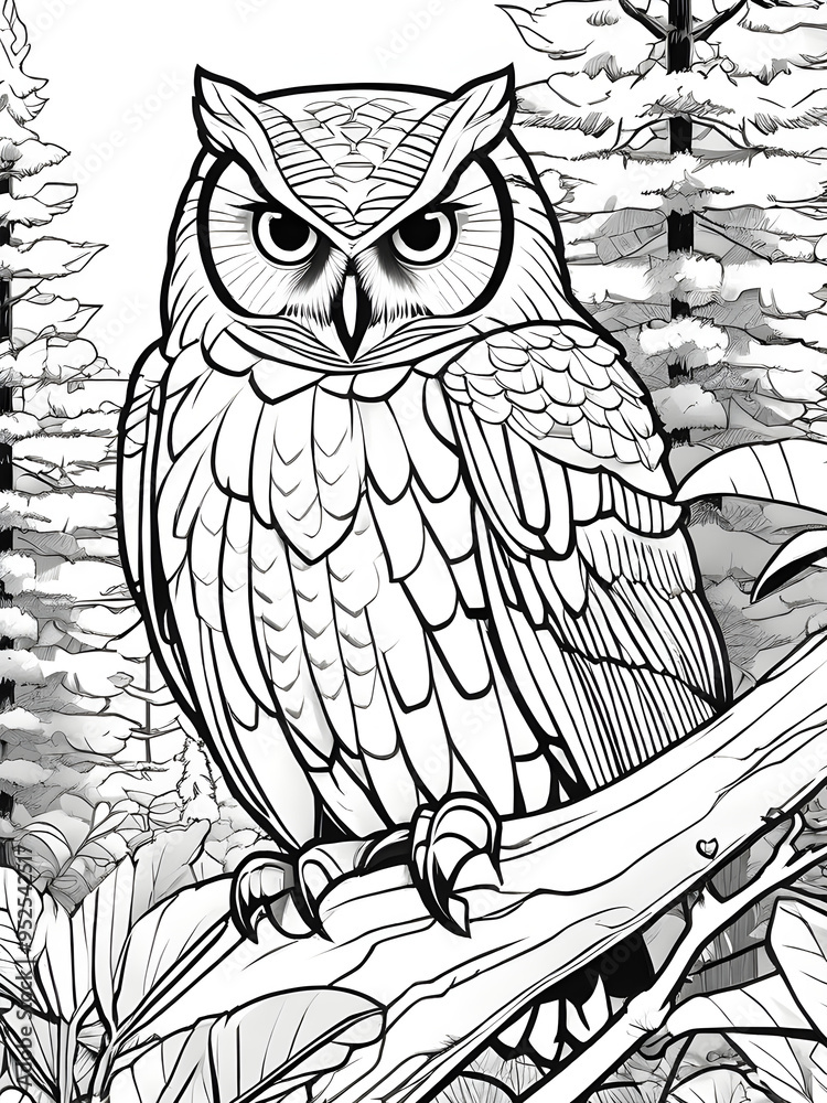 Fototapeta premium owl sitting on a branch