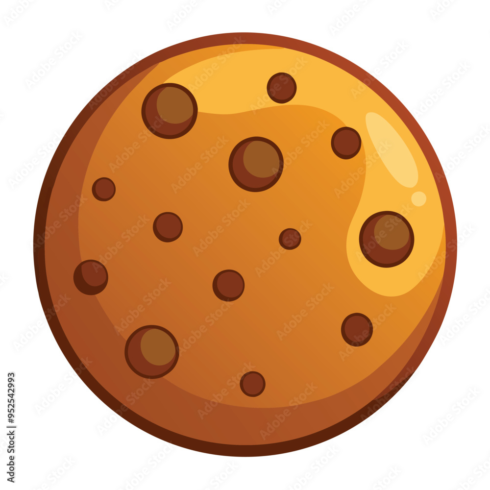 Delicious Cookie with chocolate chips Vector Illustration