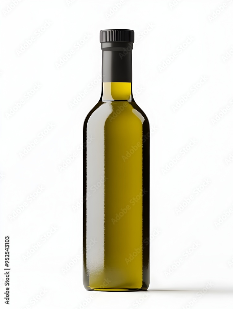 Meticulously Rendered Premium Extra Virgin Olive Oil Bottle on Pristine White Background Meticulously Rendered Premium Extra Virgin Olive Oil Bottle on Pristine White Background