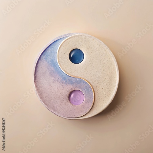 Simplicity and elegance: gentle Yin Yang symbol for style and harmony. photo