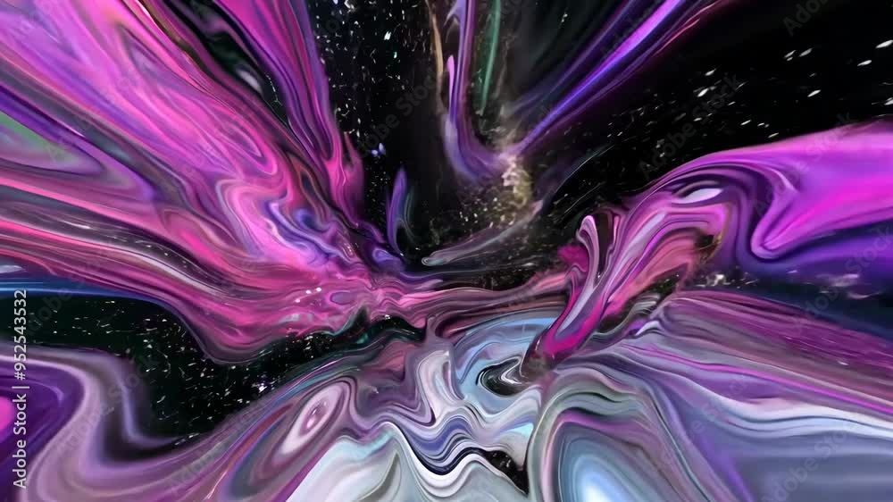 Hyperspeed Through a Swirl of Purple and Pink Nebula