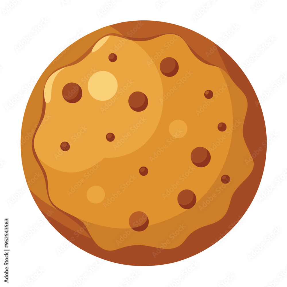 Delicious Cookie with chocolate chips Vector Illustration Delicious Cookie with chocolate chips Vector Illustration