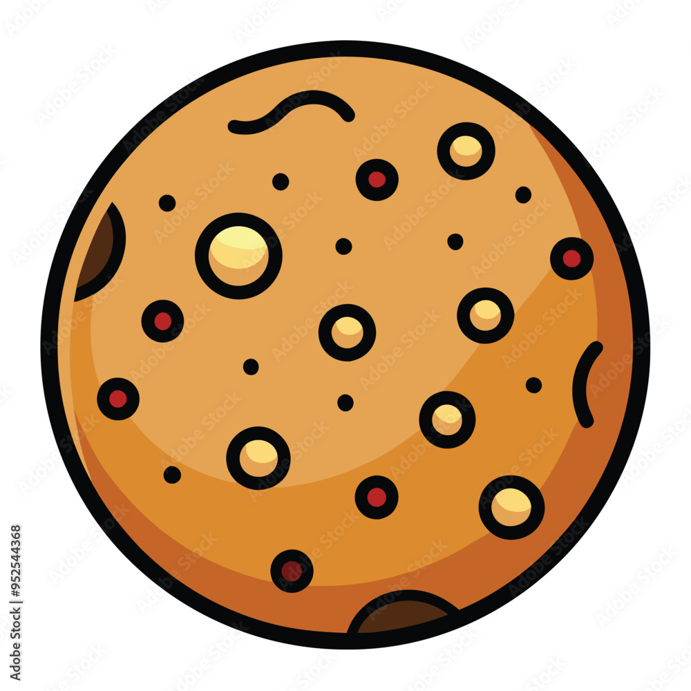 Delicious Cookie with chocolate chips Vector Illustration Delicious Cookie with chocolate chips Vector Illustration