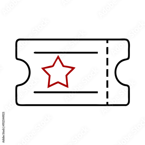 Ticket icon with a star symbol