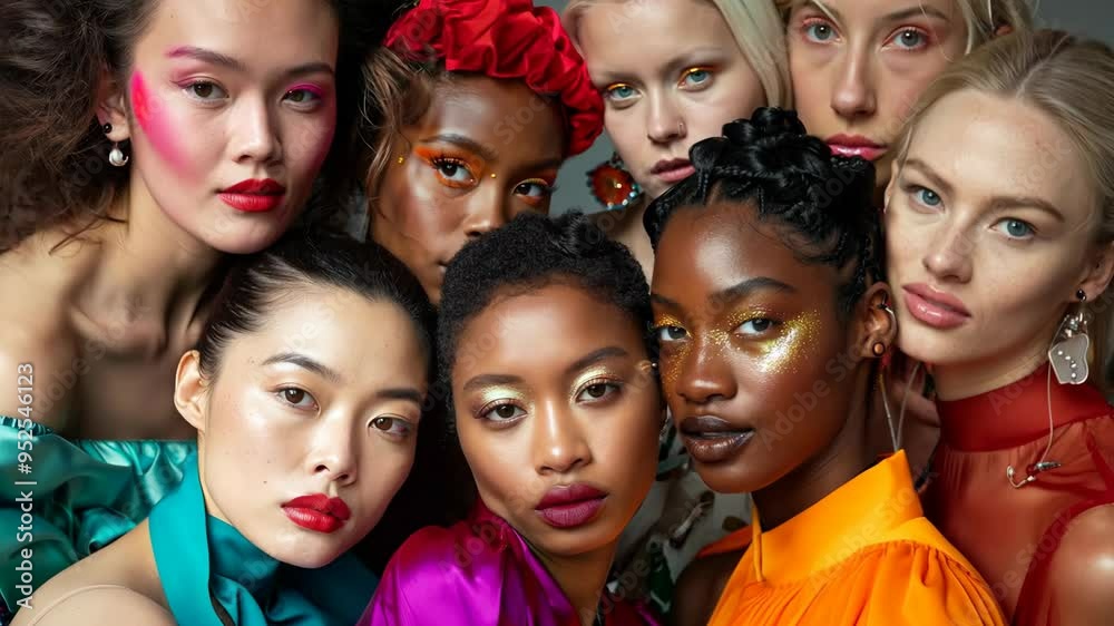 Diverse Group of Beautiful Women Posing Together Diverse Group of Beautiful Women Posing Together