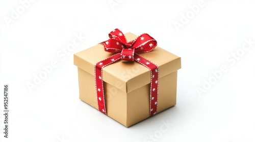 New Year, christmas gift box isolated on white background