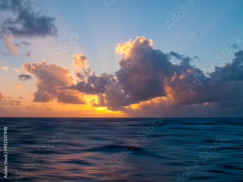 sunset sea and cloudscape w...