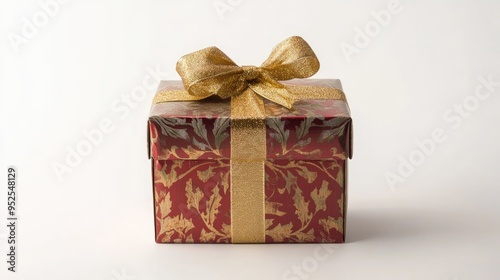 New Year, christmas gift box isolated on white background