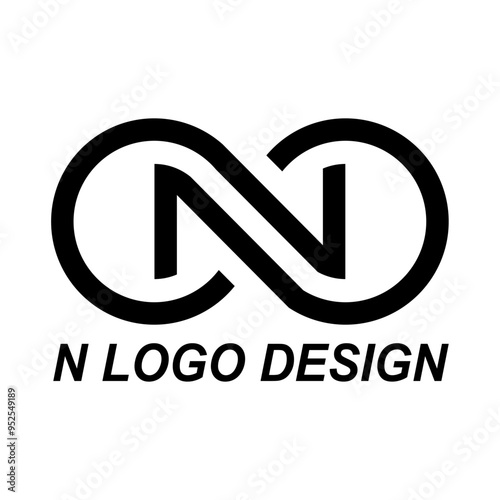 creative modern color full n logo design