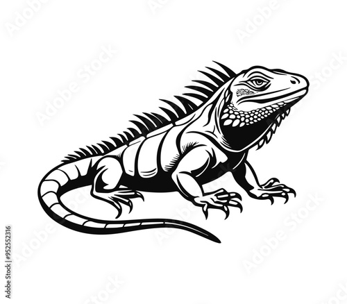 iguana silhouette vector illustration