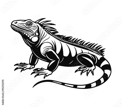 iguana silhouette vector illustration